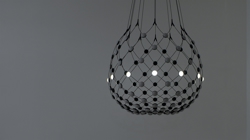 Mesh Pendelleuchte wireless Ø100 / 3 m Kabel, schwarz